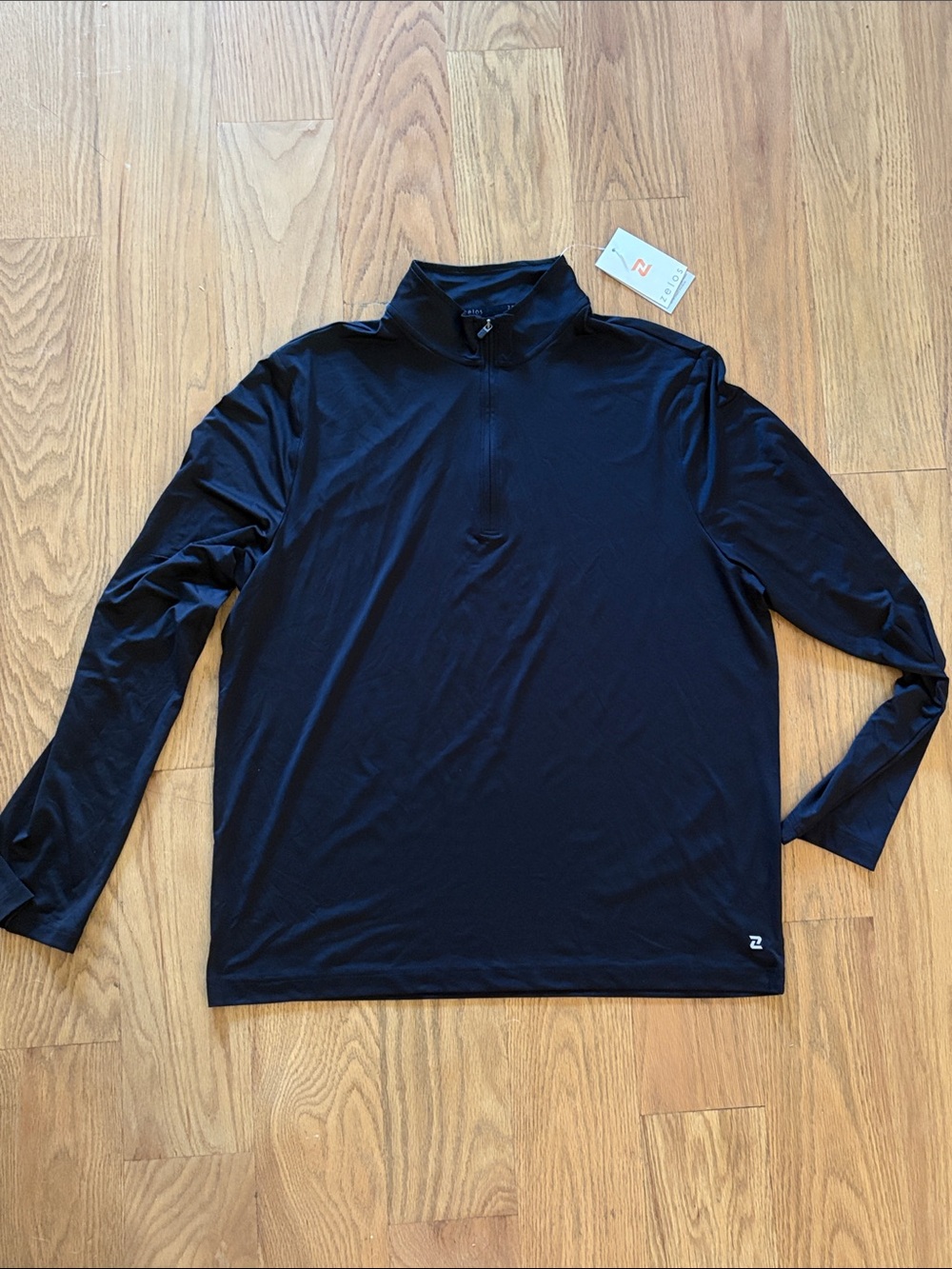 Zella Black Men's Long-Sleeve Quarter Zip Pullover